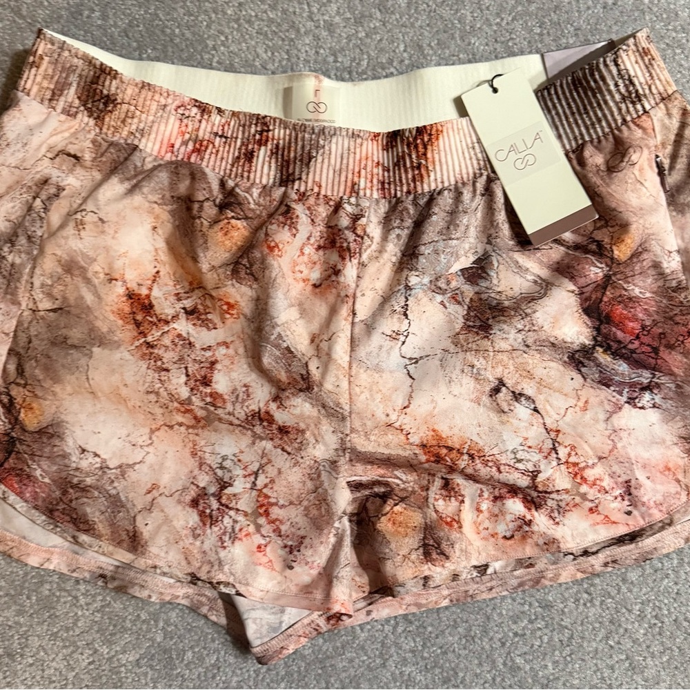 CALA Marble Print Shorts Large - NWT